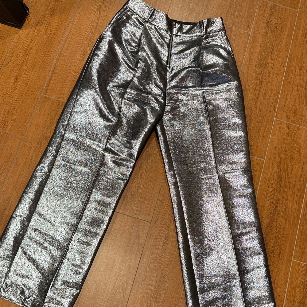 Topshop Silver Metallic Pants